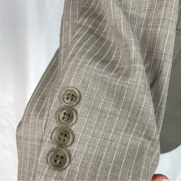 Calvin Klein Wool Tan Blazer Striped - Picture 5 of 11